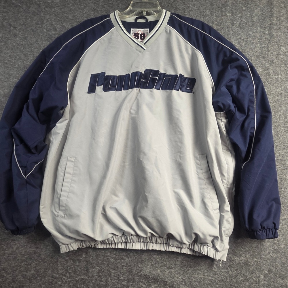 Penn State Nittany Lions 58 Sports Windbreaker Mens XL Gray Pullover Jacket